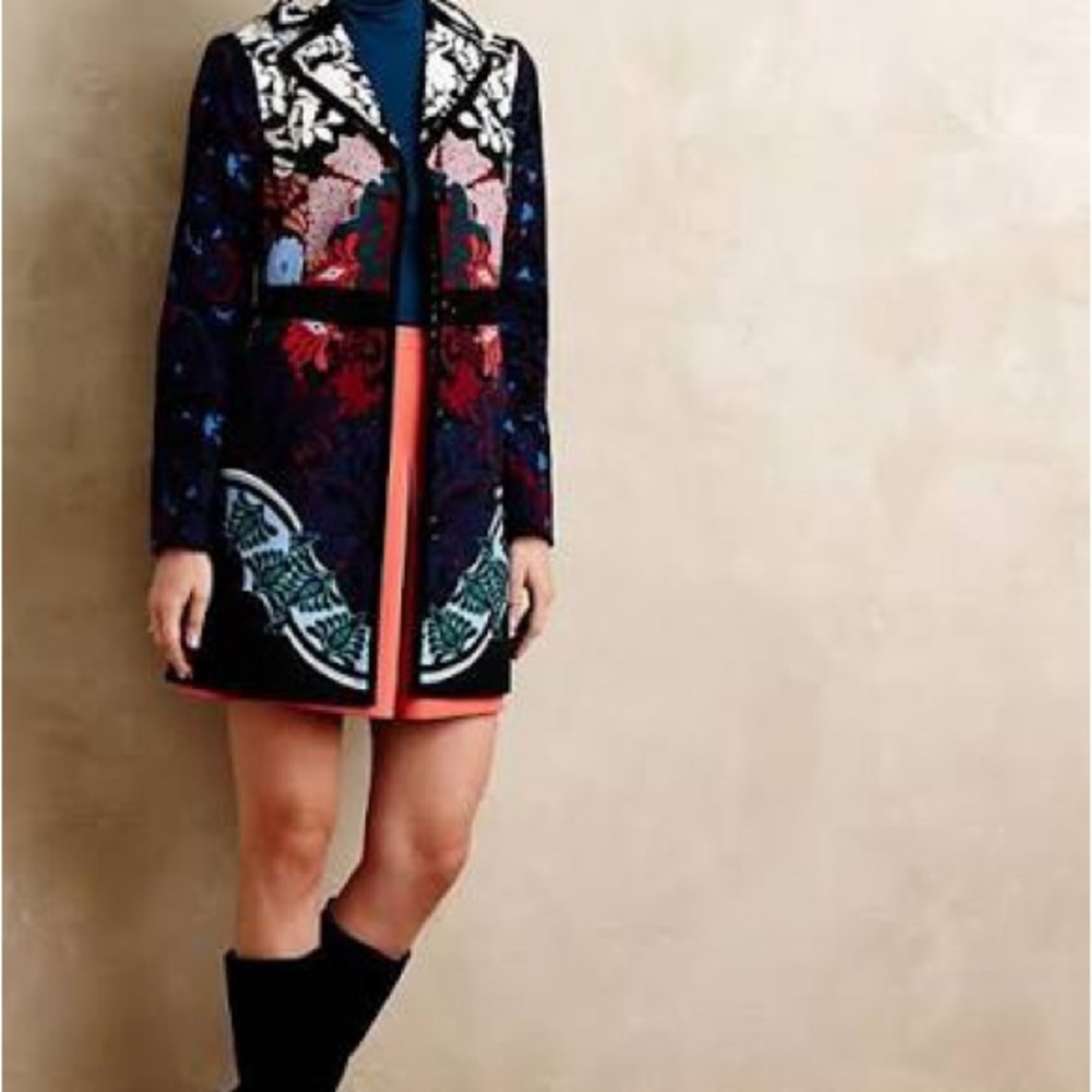 Anthropologie Multicolor Patterned Coat - Picture 4 of 6